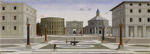 Una delle rappresentazioni pittoriche del concetto: Città ideale (fine XV sec.), dipinto di anonimo fiorentino, conservato al Walters Art Museum di Baltimora.