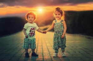 2 children - a brother and sister