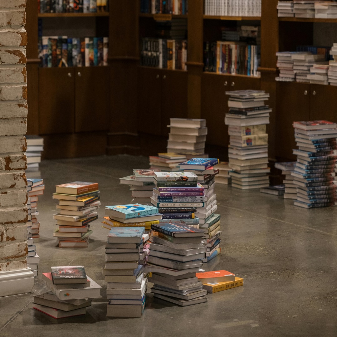Books on the floor