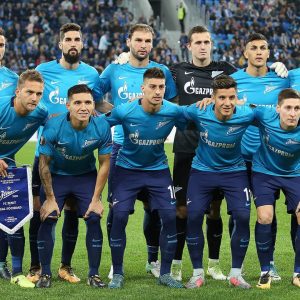 Football team in blue