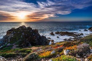 Seashore at sunset
