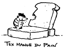 Tex mange du pain.