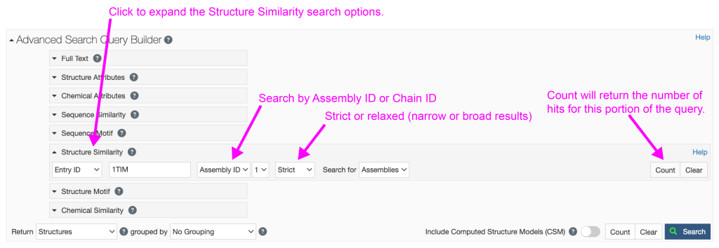 Figure showing Structure Similarity search features.