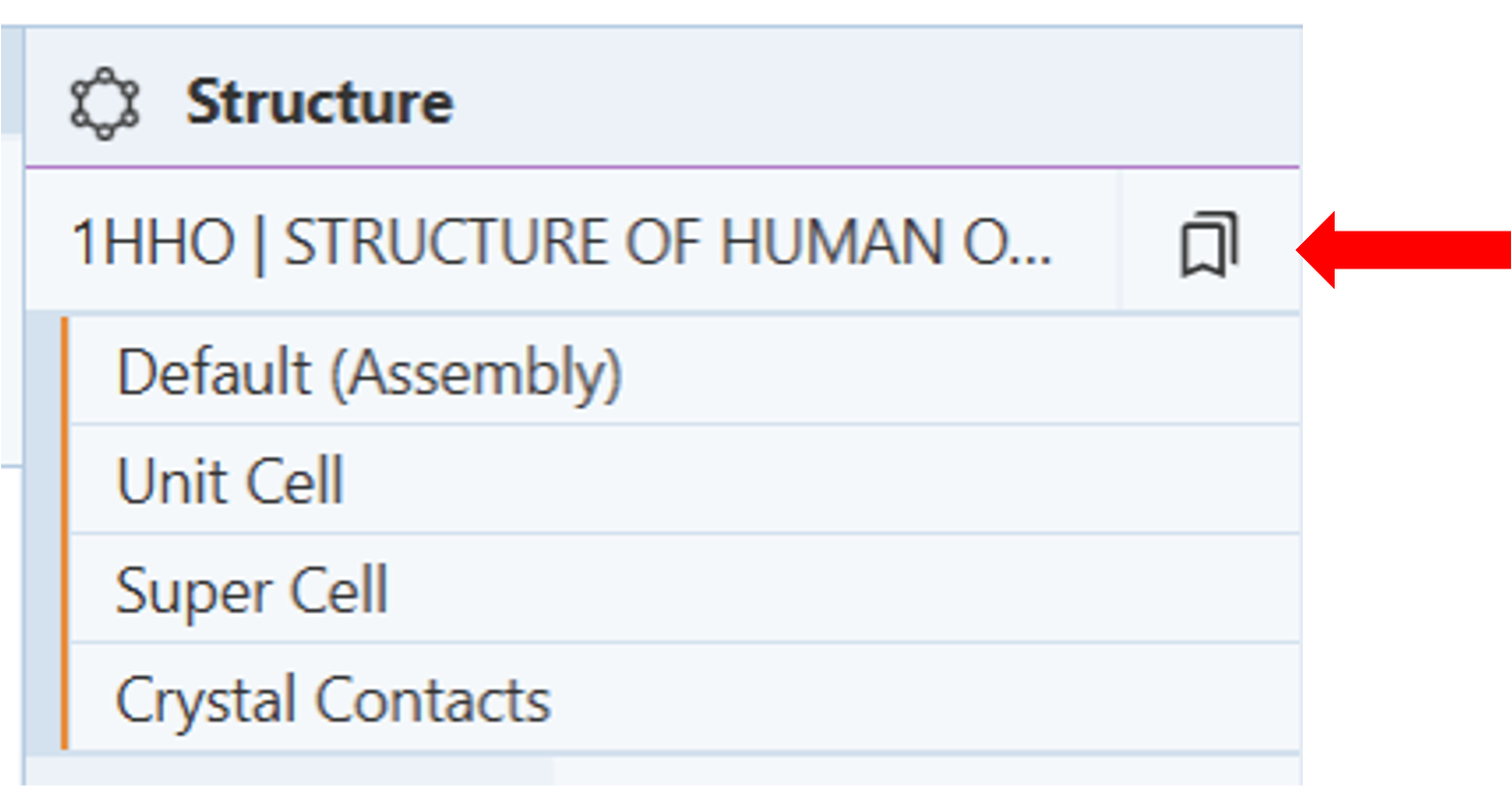 Screenshot of the structure menu with a red arrow highlighting the presets button.