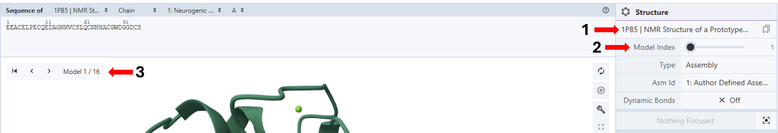Screenshot of the landing page with red arrows highlighting steps 1-3.